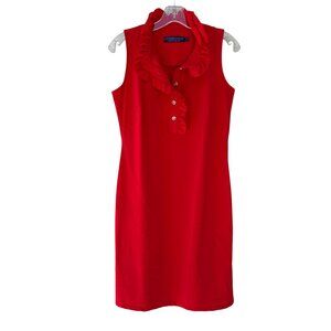 Katherine Way Campeche Sleeveless Ruffle Dress, Red, Small